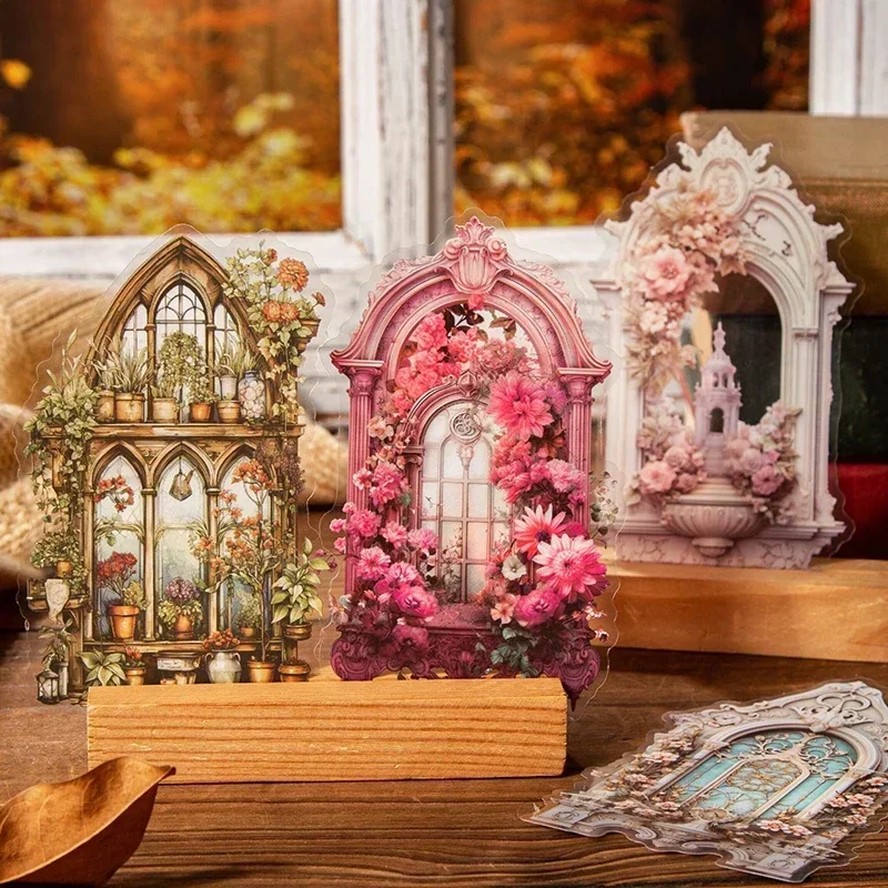 10 قطعة لوازم ملصق الكولاج غير المرغوب فيه الزهور مجلة DIY بها بنفسك سكرابوكينغ نافذة الحيوانات الأليفة جماليات ديكور ملصق المواد 178*105 مللي متر #3