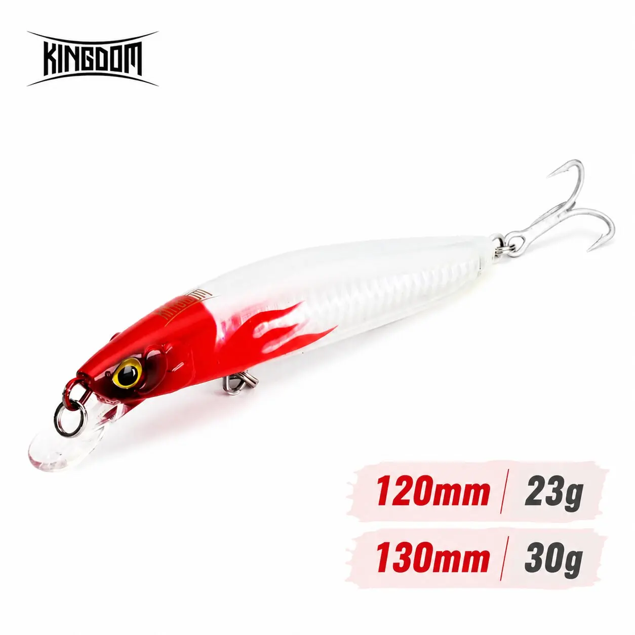 Kingdom Floating Minnow Angelköder, 120 mm, 23 g, 130 mm, 30 g, Jerkbait, künstliches Meeresangeln, harter Wobbler für Barschforelle, Salzwasser