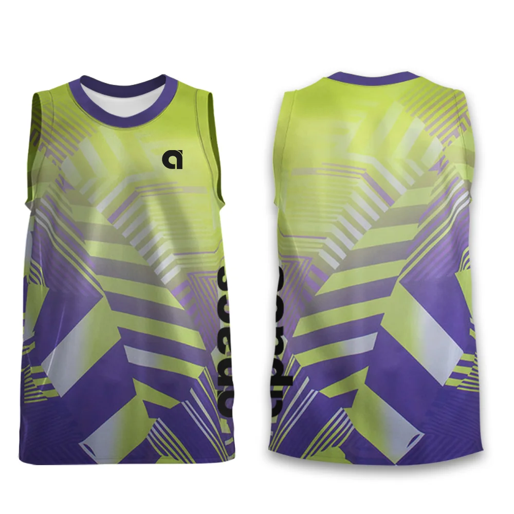 Men\'s sleeveless sports vest printed summer basketball vest Breathable outdoor sports fitness men\'s badminton training vest