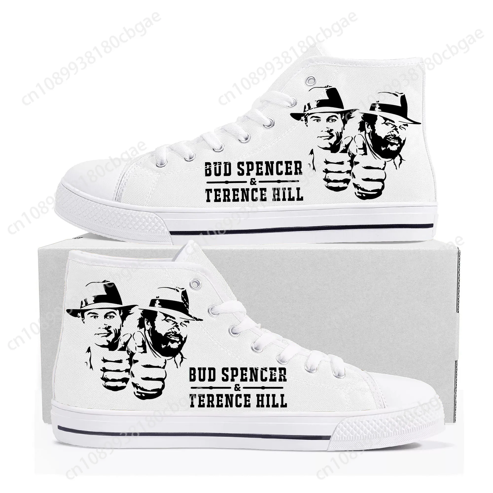 

Bud Spencer Terence Hill High Top Sneakers Mens Womens Teenager Canvas High Quality Sneaker Casual Custom Made Shoes Couple Shoe