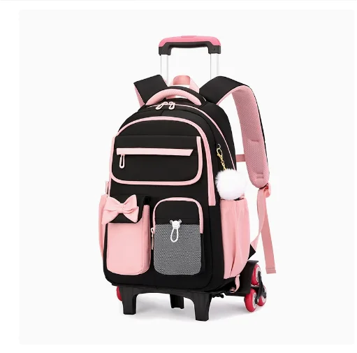 School Rolling Wheeled Bookbag School Rolling Backpack for Girls 3PCS Kids Wheeled Backpack Set School Trolley Bags For Girls
