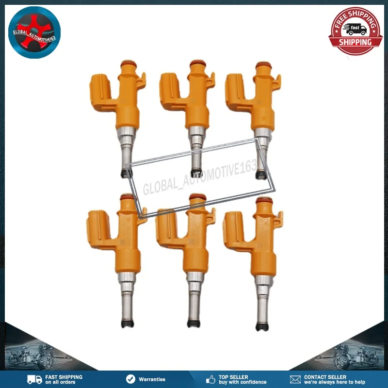 

For Toyota Avalon Camry Highlander Sienna Tacoma Lexus ES350 RX350 RX450h 23250-0P100 6PCS Fuel Injectors