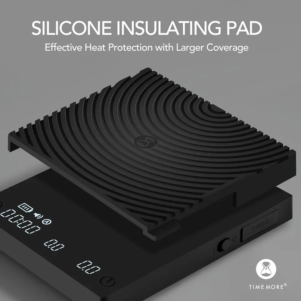 ميزان قهوة رقمي مدمج مع مؤقت، خفيف الوزن وأنيق، 3 أوضاع للتخمير الدقيق