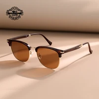 2025 gafas de sol polarizadas clásicas para hombres y mujeres, gafas Retro de medio marco UV400, gafas populares antideslumbrantes para viajes y conducción