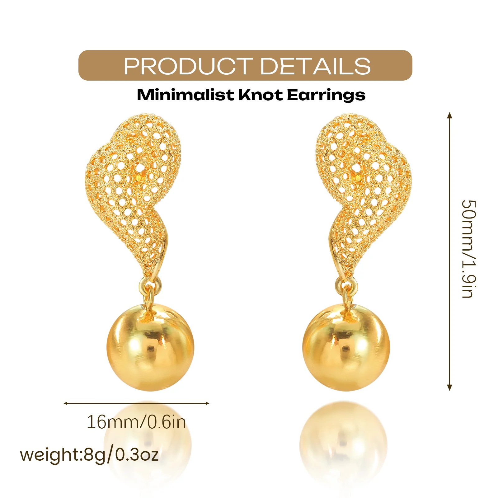 YTJX 18K Copper Plated Gold Droplet Shaped Women's Long Earrings Exquisite  Rust Resistant Suitable For Women's Daily Jewelry