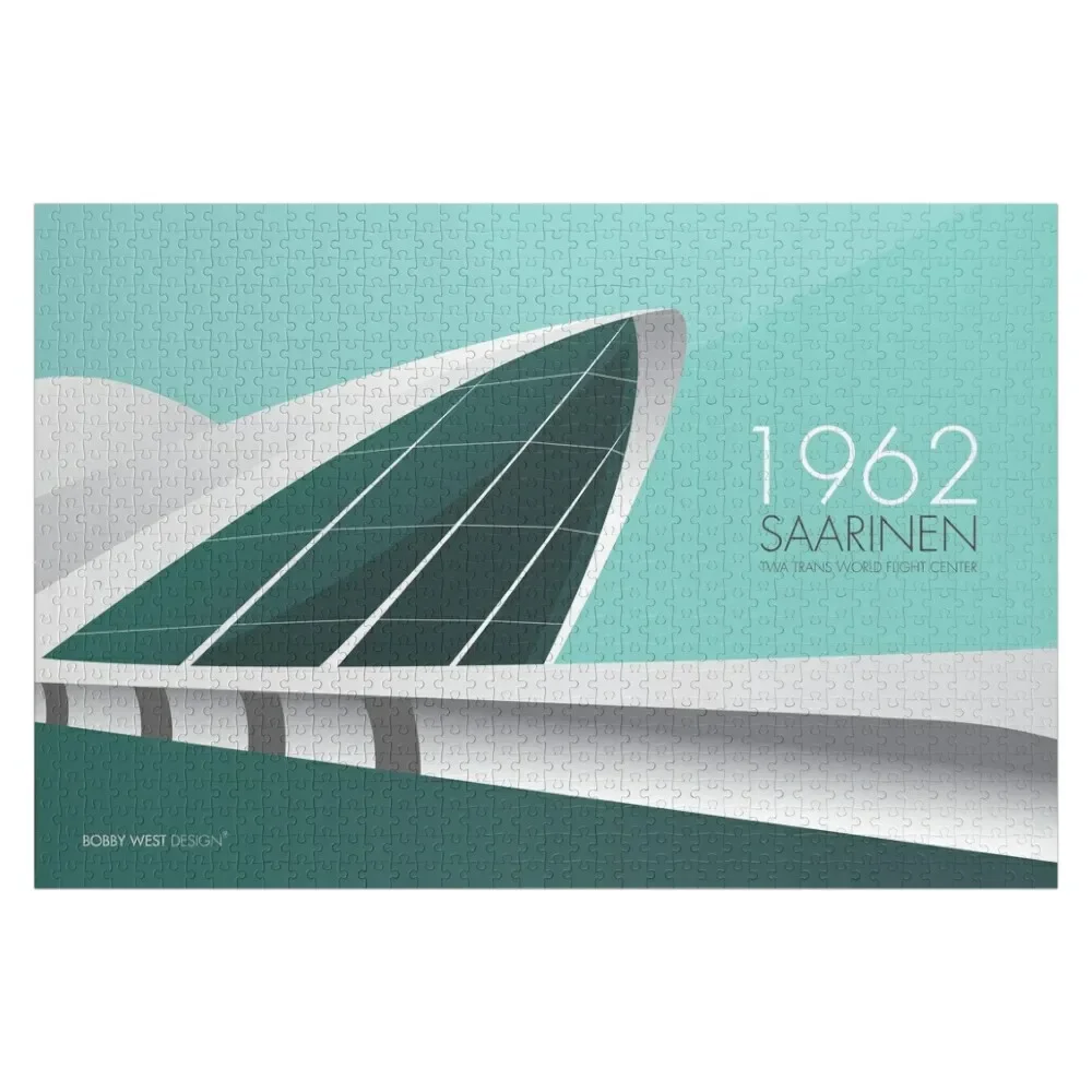 

Saarinen Mid Century Modern 1962 Trans World Flight Center Jigsaw Puzzle Personalized Gift Toddler Toys Custom Gifts Puzzle