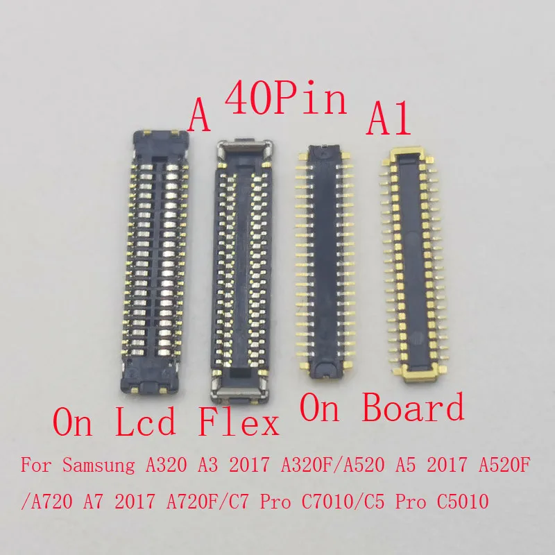 2-10Pcs LCD Display Screen FPC Plug Connector For Samsung Galaxy A3 A5 A7 2017 A320F A520 A720 C7 C5 Pro C7010 C5010 40 Pin Jack
