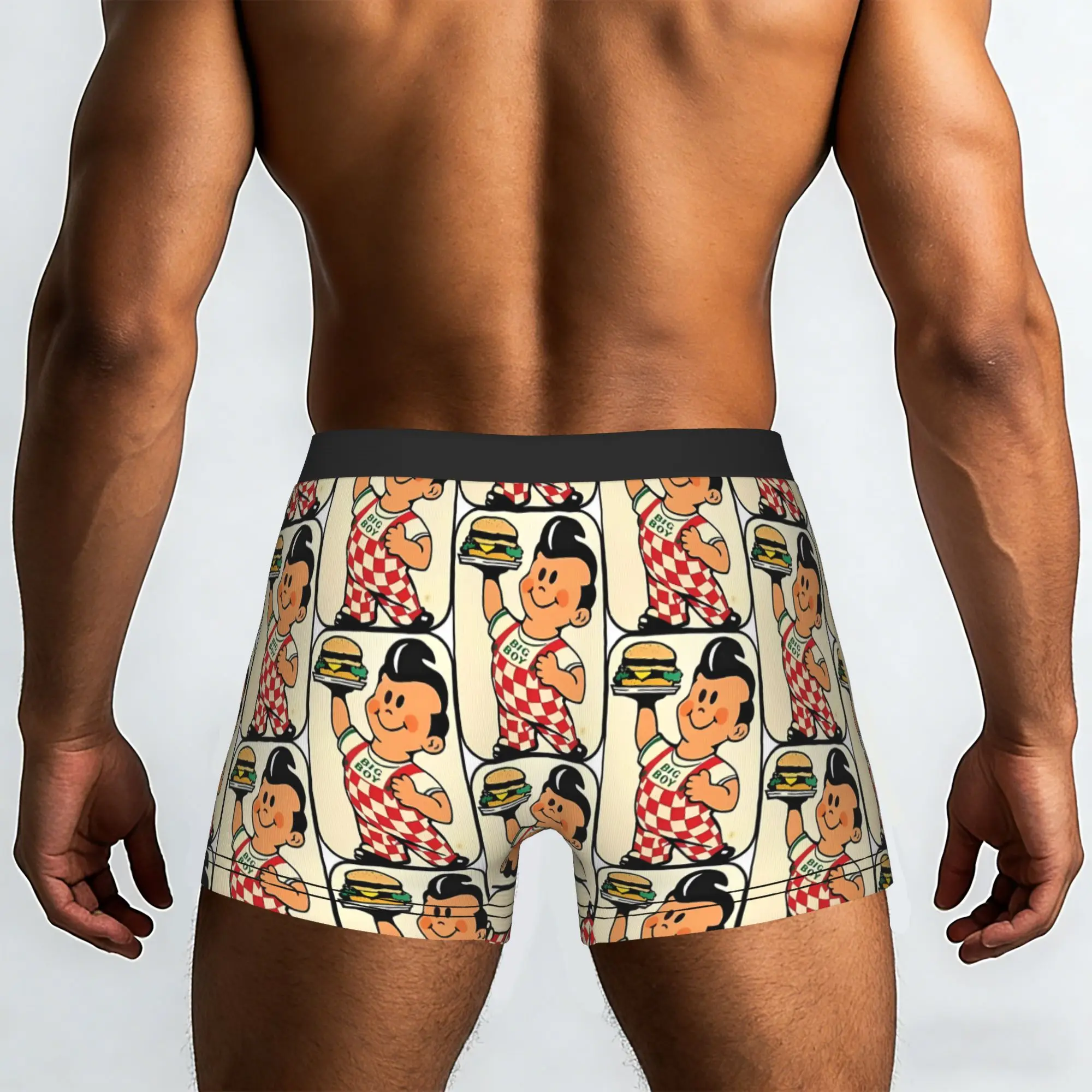 1950S Bob's Big  Character   Hamburgers Bob's Big  Hamburgers Underpants Homme Panties Male Underwear Print Shorts Boxer Briefs