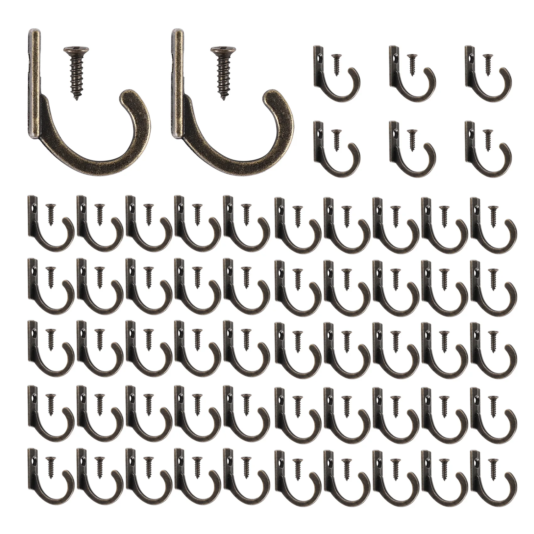 58 Pieces Wall Mounted Hook, Small Coat Hooks, Single Hanger for Hanging Coffee Cups, Kitchen Towel Bronze