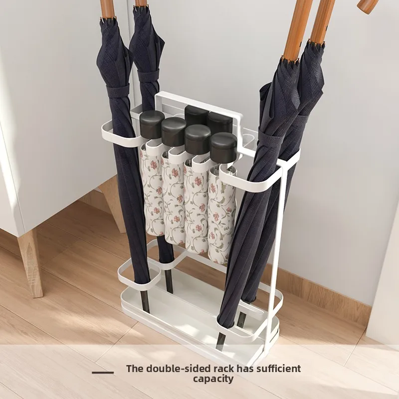 

Multi-Functional Carbon Steel Umbrella Holder Storage Stand Home Umbrella Stand Hooks Drain The Umbrella Bucket