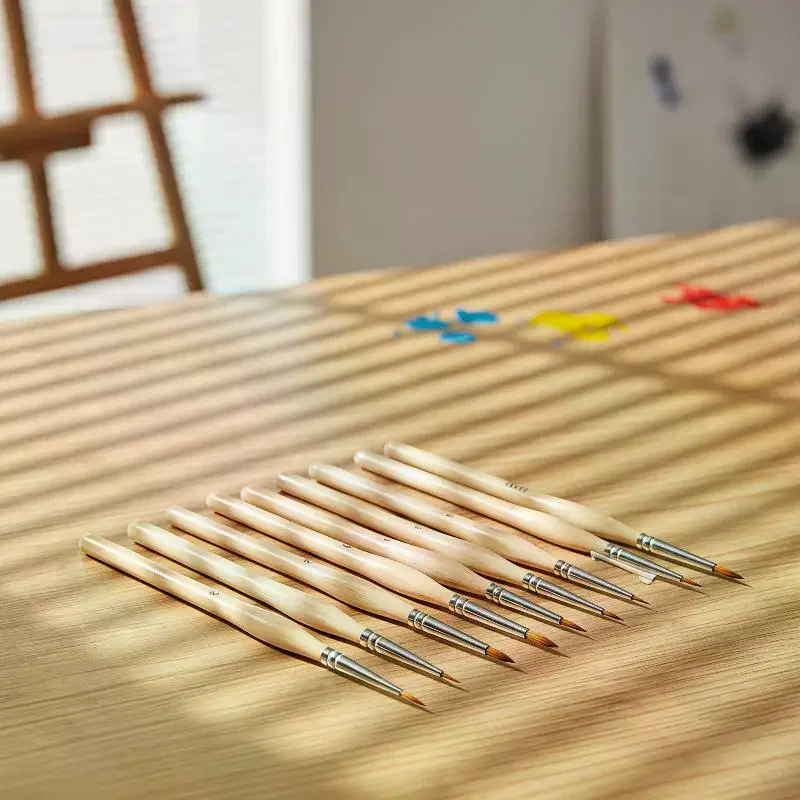 11Pcs Detail Brush Set Triangle Handle Micro Brush Acrylic Painting Art Brush Model Oil Painting Digital Painting Set