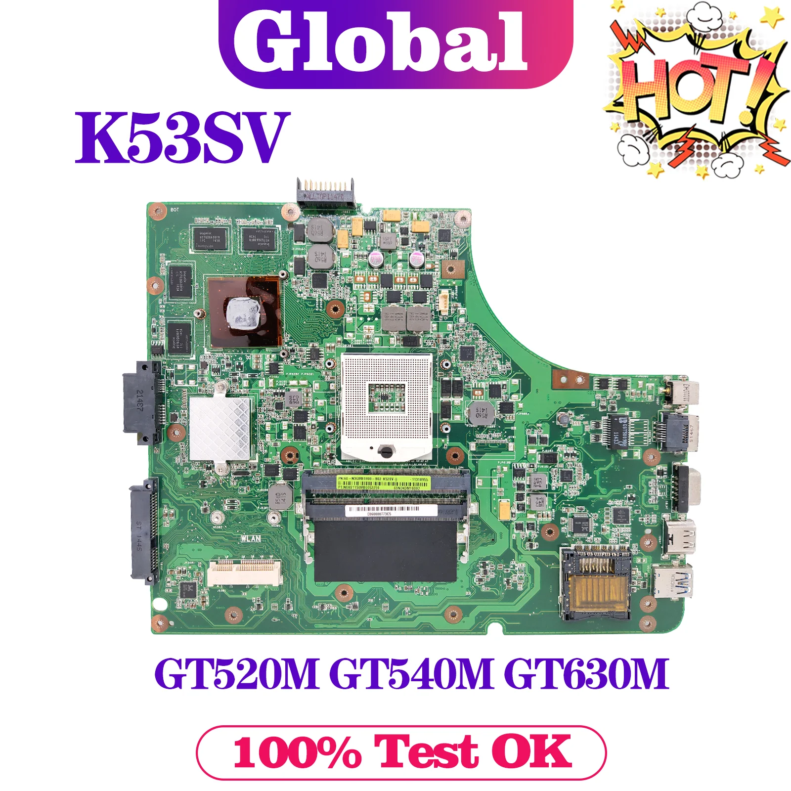 

KEFU Mainboard K53S K53SV K53SM K53SJ K53SK K53SC A53S X53S Laptop Motherboard GT520M GT540M GT630M MAIN BOARD