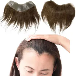 Postizo Frontal para mujer, extensiones de cabello humano para la frente, peluquín de piel sintética, tupé de repuesto para hombres