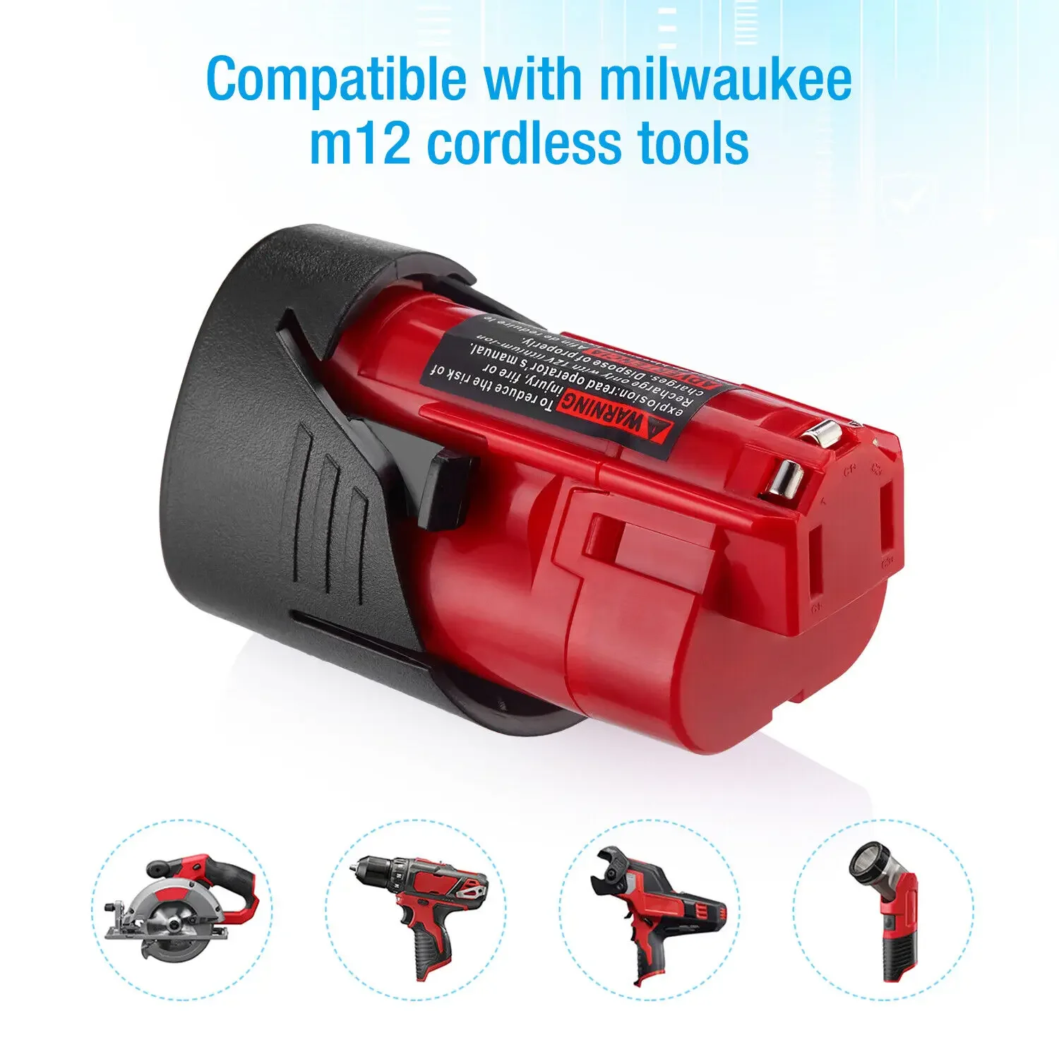 3.0/6.0/9.0Ah 12V Screwdriver battery for milwaukee m12 12V XC Lithium-ion Battery 48-11-2460 2421 48-11-2411 Cordless Tools New