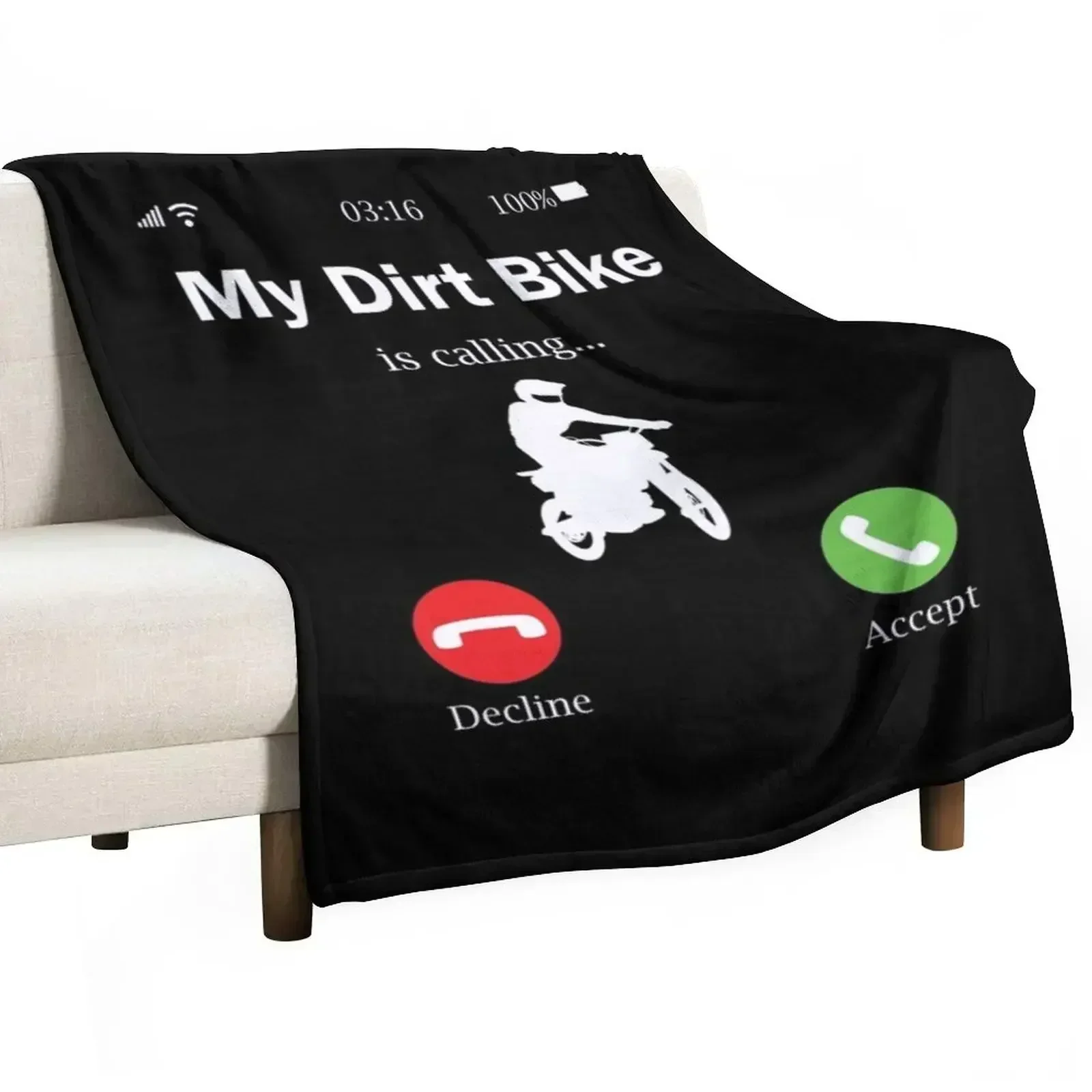 My Dirtbike is calling Throw Blanket Vintage Summer Soft Big Cute Plaid valentine gift ideas Plaid on the sofa Blankets