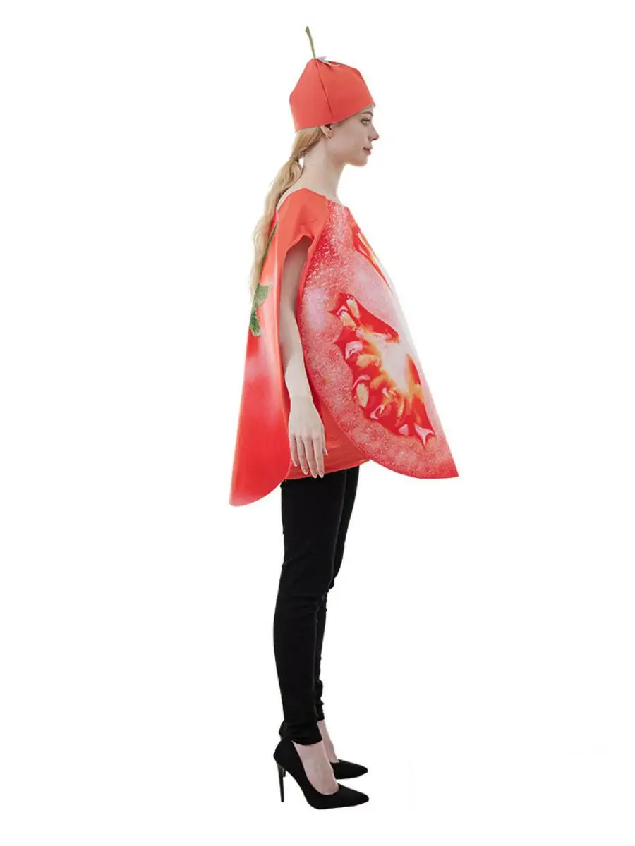 Halloween Fruit Slice Speelkostuum Volwassen Groente ato Stage Performance Pak ato Cosplay Jumpsuit Polyester Materiaal