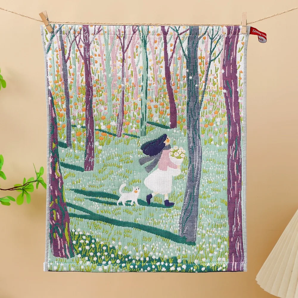 34x40cm Large Hand Towel Cartoon Quick Dry Kitchen Towel 4 Layer Cotton Gauze Decorative Pure Cotton Dish Cloth Home Restaurant