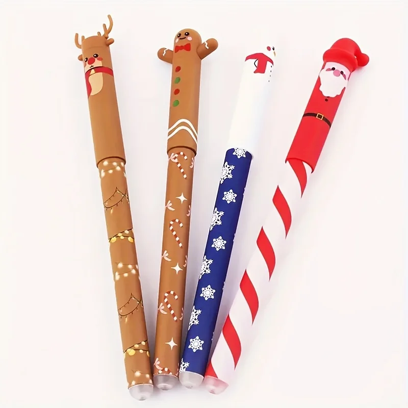 Christmas cartoon Santa Claus reindeer gingerbread man snowman ballpoint pen Christmas party gift student office writing station