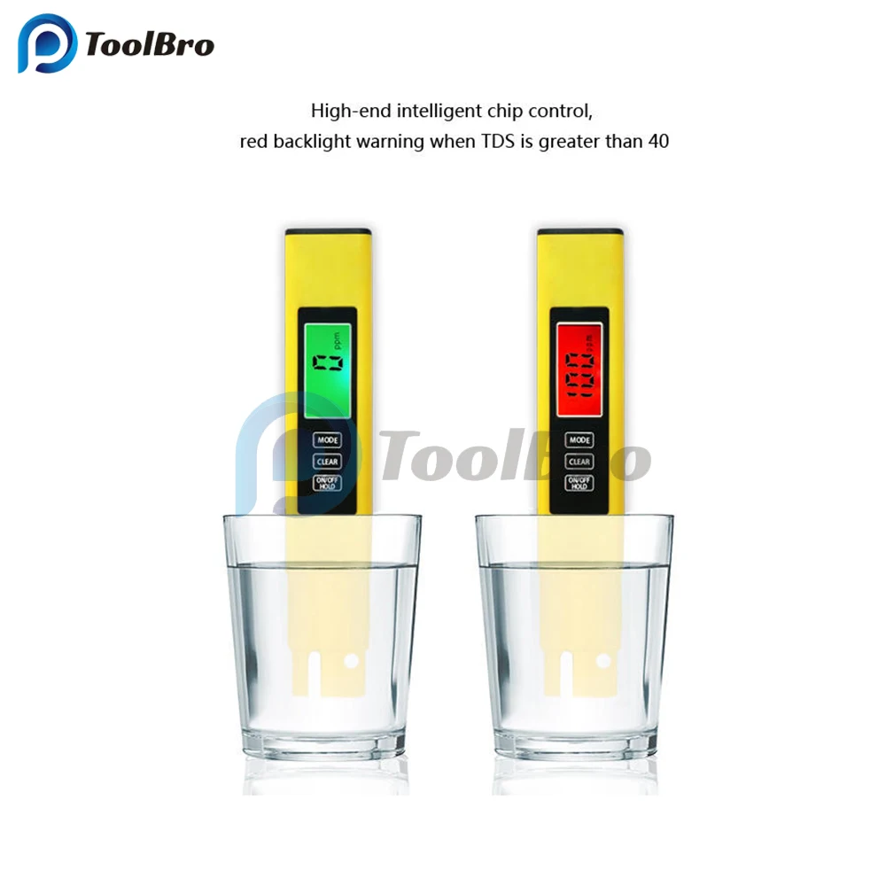 3 in 1 LED Digital TDS rilevatore di qualità dell\'acqua retroilluminato controllo intelligente del Chip TDS/EC conducibilità/penna di prova della