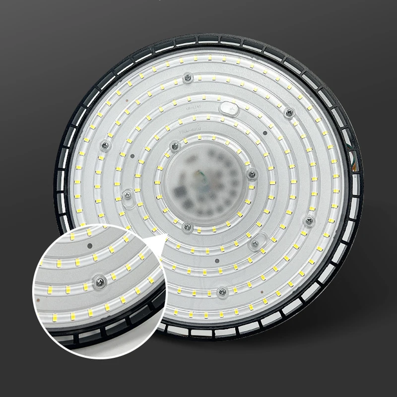 100-200W LED Industrial UFO High Bay Lamp Super Bright Durable Workshop Warehouse Factory Indoor Lighting Waterproof Chandelier