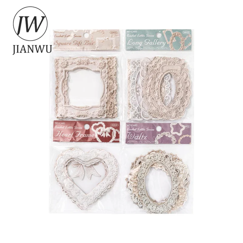 JIANWU Vintage Baroque Lace Flower Border Relief Landscape Material Collage Scrapbooking Sticker Creative DIY Journal Stationery view 5
