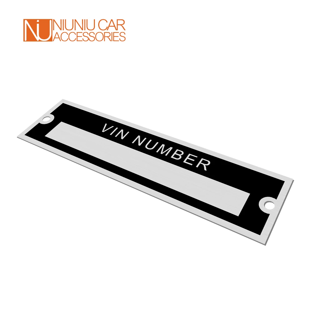 Blank oder Gravierten Aluminium ID Tag VIN Serielle Platte Fahrzeug Identifikation Nummer 95X25mm Motorrad Caravan RV Camper teile