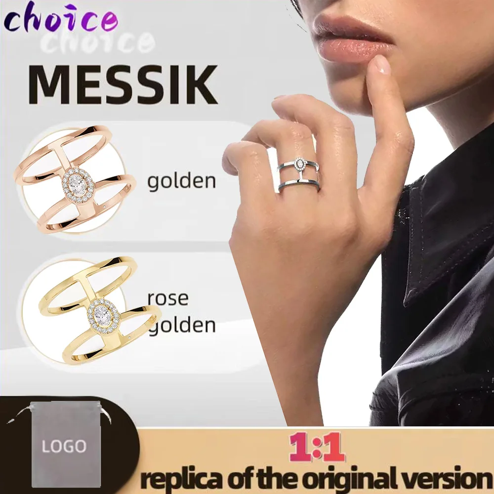 

Simplified lines pure silver s925 GLAM 'AZONE series double circle Roman charm luxury diamond women's ring