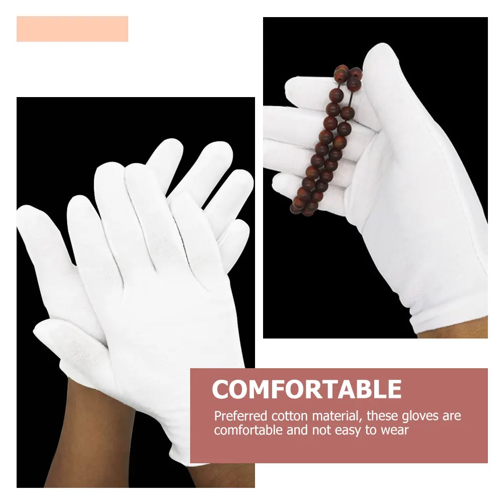 

16Pairs White Cotton Gloves Elastic Washable Gloves for Jewelry Watch Inspection and Handling Cotton Glove Women
