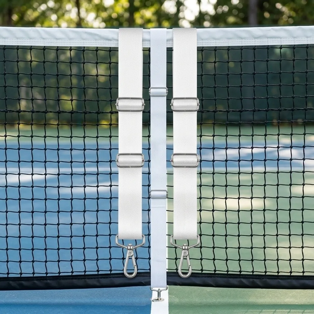 Adjustable Tennis Net Center Strap Set 2pcs 50-100cm Length 5cm Wide Polyester Material Metal Buckle for Courts