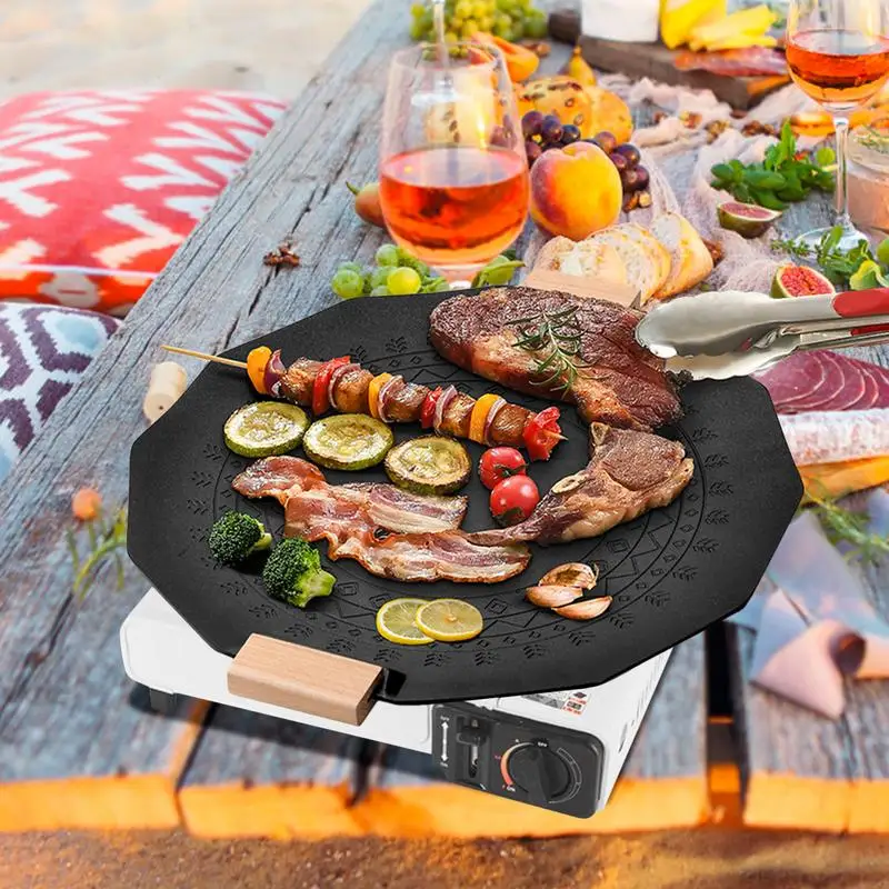 

Multi Grill Pan Nonstick Grill Press Cookware Stove Top Griddle For Open Fire Camping Smokeless Barbecue Tray For Pork Ramen