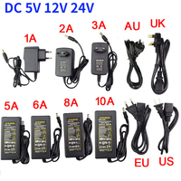 New DC 5V 12V 24V LED Power Supply Adapter 1A / 2A / 3A / 5A / 6A / 8A / 10A Light Transformer For LED Strip US/EU/AU/UK Plug