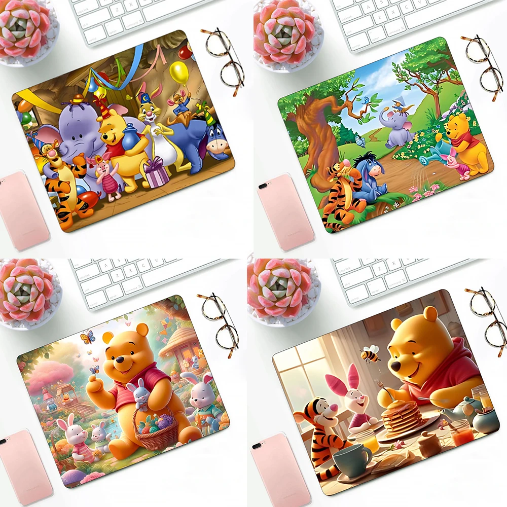 Cute Anime Winnie the Pooh Gaming Mouse Pad XS Small Mousepad For PC Gamer Desktop Decoration Office Mouse Mat Deskmat Rug