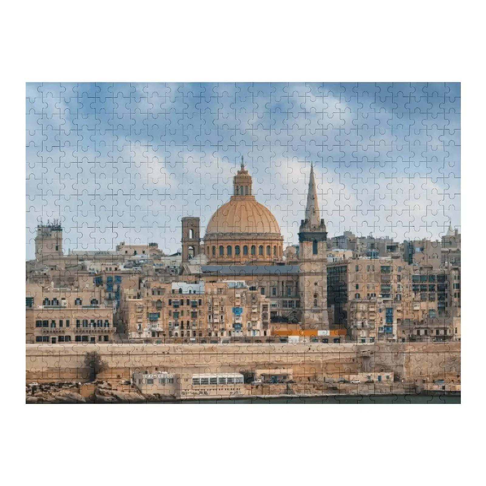 

Valletta - столица Мальты. Вид из Sliema Jigsaw Puzzle Wood Name Персонализированный подарочный пазл