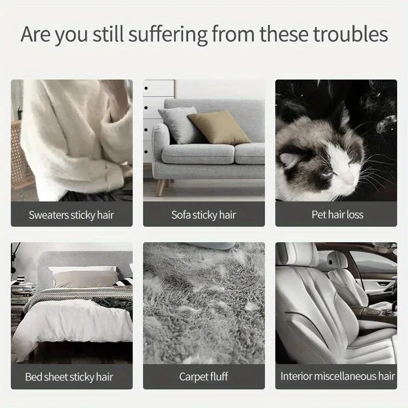 قابلة لإعادة الاستخدام الحيوانات الأليفة القط الشعر الفراء فرشاة دوارة قابلة لإعادة الاستخدام ثابت الغبار تنظيف فرش دليل نظافة أداة ماجيك الملابس مزيل الوبر #5