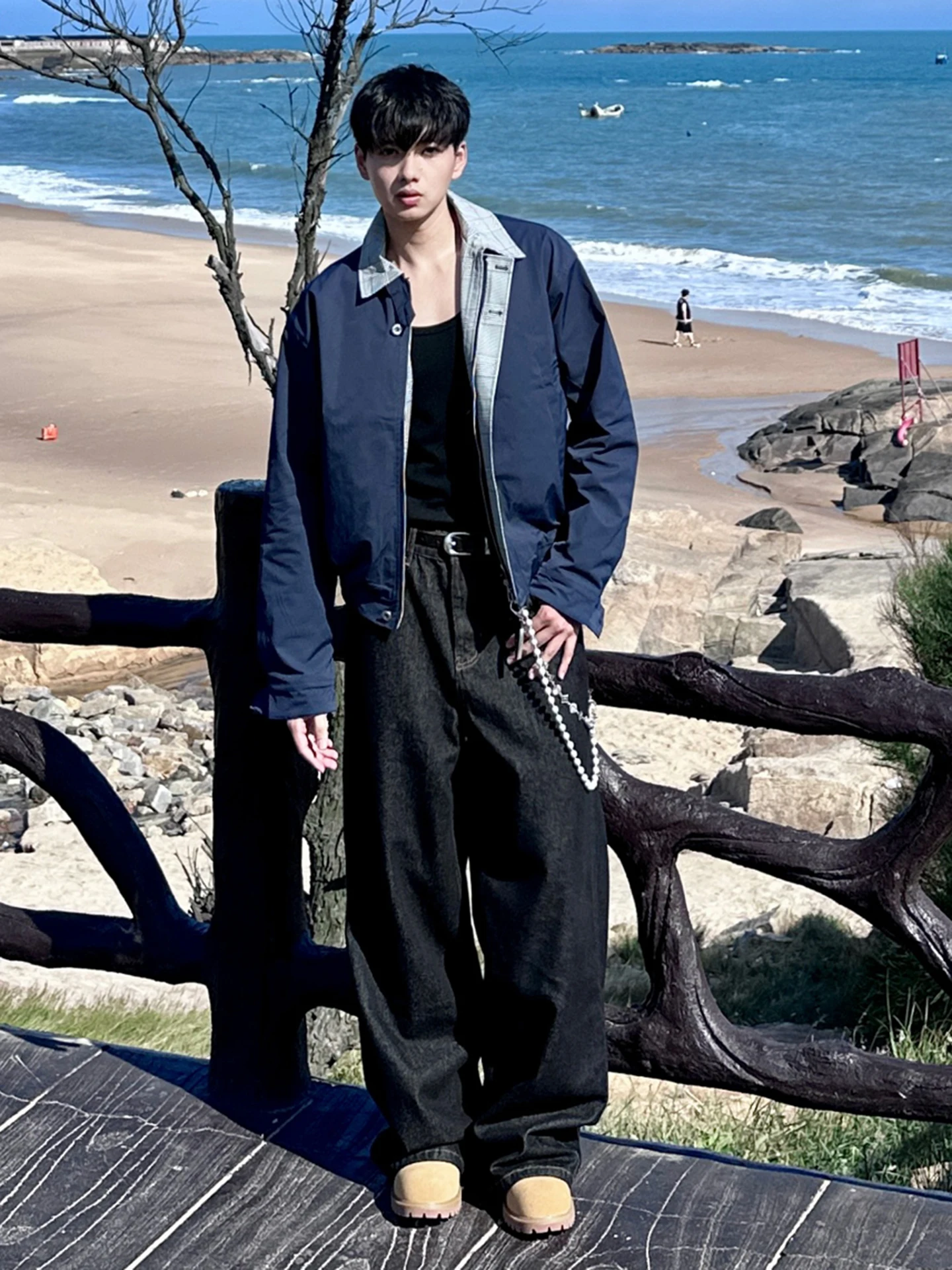 

Мужская модная осенняя куртка в клетку с воротником в стиле пэчворк, для повседневной носки, молодежная, для работы и отдыха