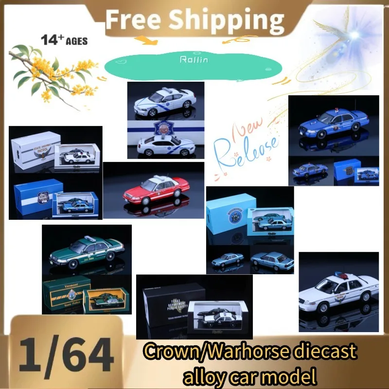[In Stock]Rollin 1:64 Crown/Warhorse diecast alloy car model, static collectible desktop ornament, holiday gift, high quality.