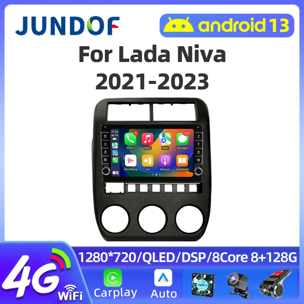 

Jundof 4G WIFI QLED 2 Din Android 12 Auto Car Radio multimedia video for Lada NIVA 2021 - 2023 Carplay gps Stereo 2din dvd