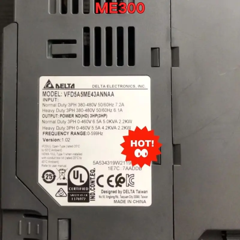 Second-hand Delta ME300 inverter 2.2KW function test is normal Latest quotation as of June 2026