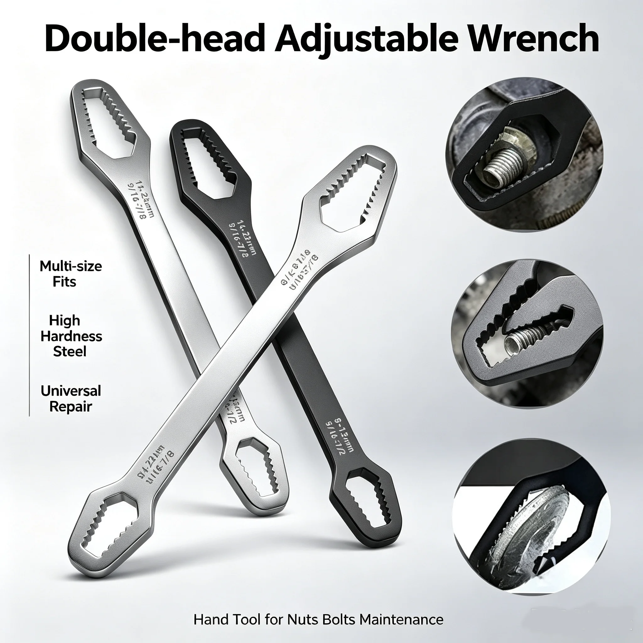 8-22mm Universal Torx Wrench Self-tightening Adjustable Glasses Wrench Board Double-head Torx Spanner Hand Tools for Factory
