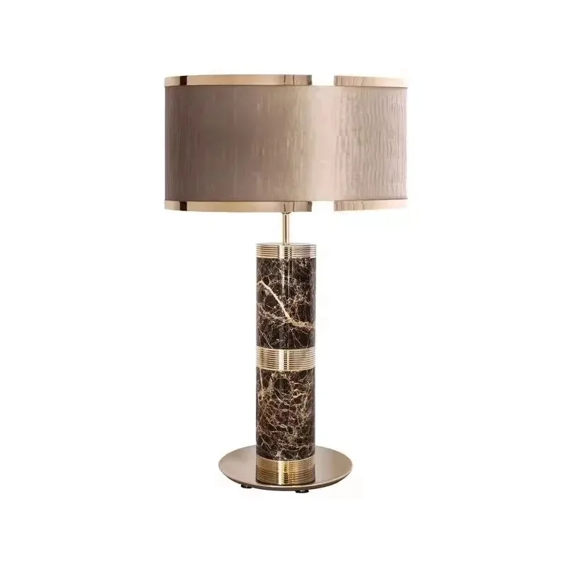 Post‑Modern Luxury Marble Table Lamp,Decor Bedside Desk Light for Living Room Bedroom Home