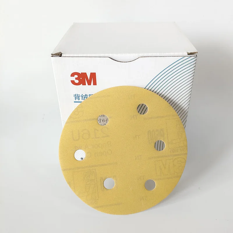 

3M216U 5 Inch 6 Hole 125Mm Dry Round Sanding Polished Flocking Sandpaper 180- 600 Grit Abrasive Tools For Polishing Grinding