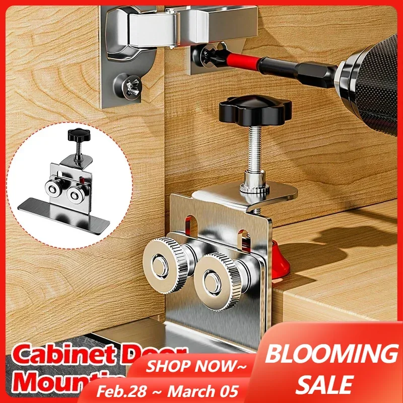 Household Hidden Door Mounting Jig Cabinets Frame Install Clamp Woodworking Cabinet Door Support Arm Stainless Steel Bracket