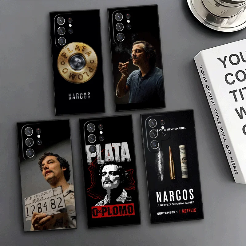 Narcos Pablo Escobar Phone Case For Samsung Galaxy S24 S25 S26 Ultra S23 Plus S22 S21 FE S20 + Edge Pattern Customized Cover
