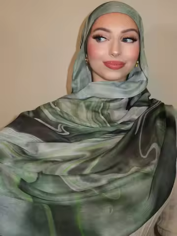 2025 Watercolor Floral Viscose Hijab Scarf Breathable Soft Long Fashion Scarves Headscarf Paisley Print Muslim Hijabs for Women