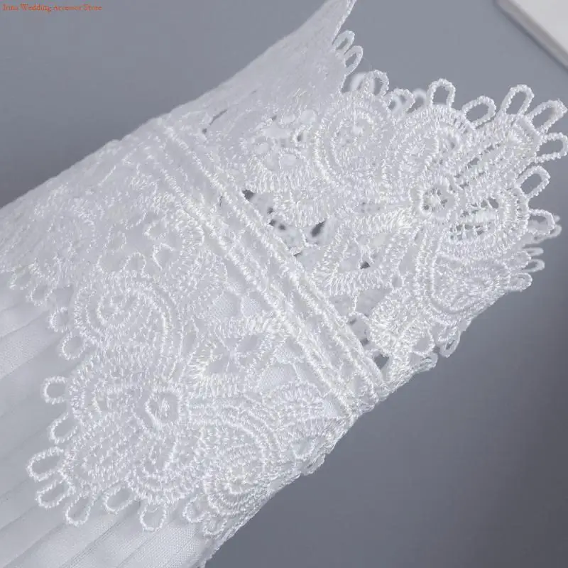 G92D Manset Lengan Lipit Lengan Palsu Dengan Pakaian Lengan Dekorasi Desain Bordir Bunga