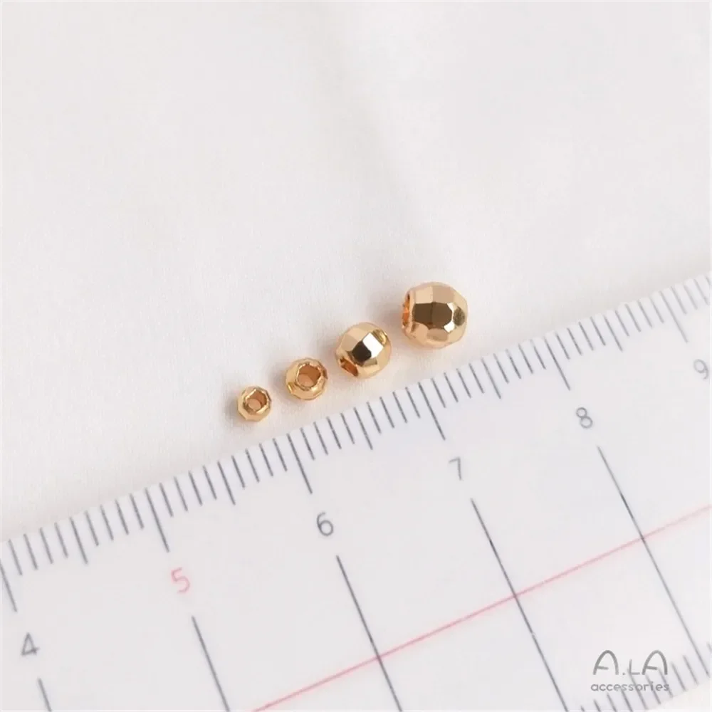 14K Gold Accessories Cut Laser Beads Cut Corners Loose Beads Handmade DIY Jewelry String Decoration Bracelet Separated Beads