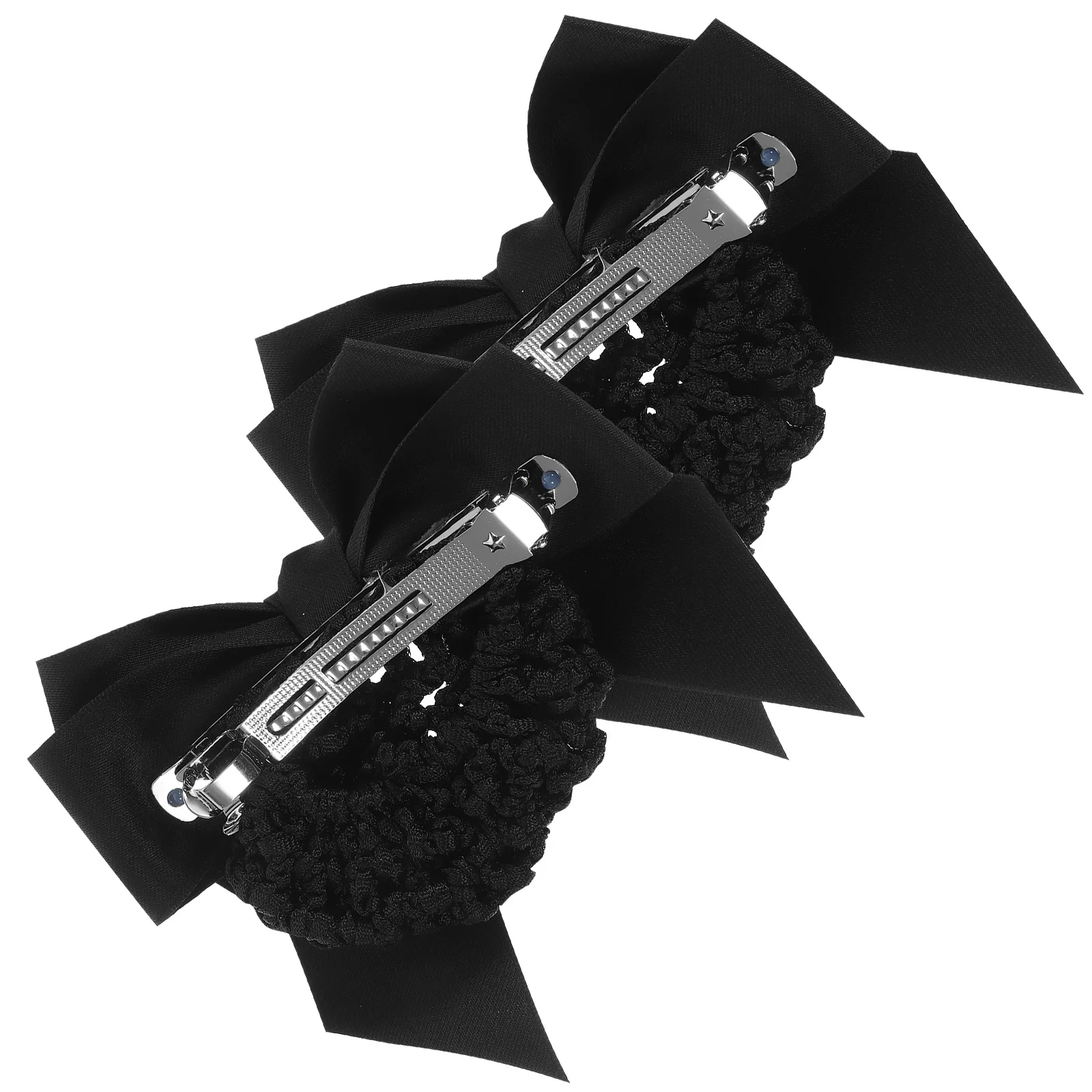 2 pçs arco hairnet clipe bun feminino hairnets para pães ballet rede de cabelo menina arco hairnet clipe de rede de cabelo barrette
