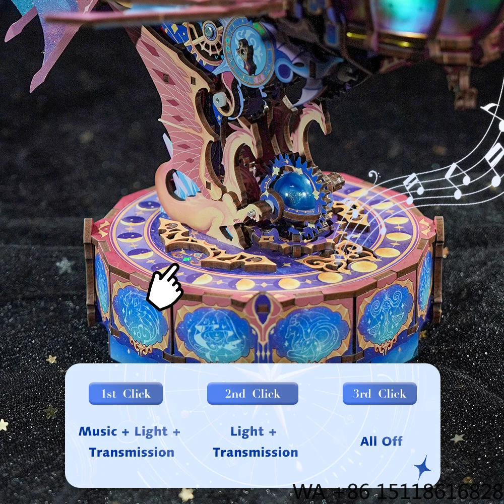 Tonecheer Wholesale Only Magical Galaxy 3D Wooden Puzzle Transmission Model for Brick and Mortar Retailers with LED & Music