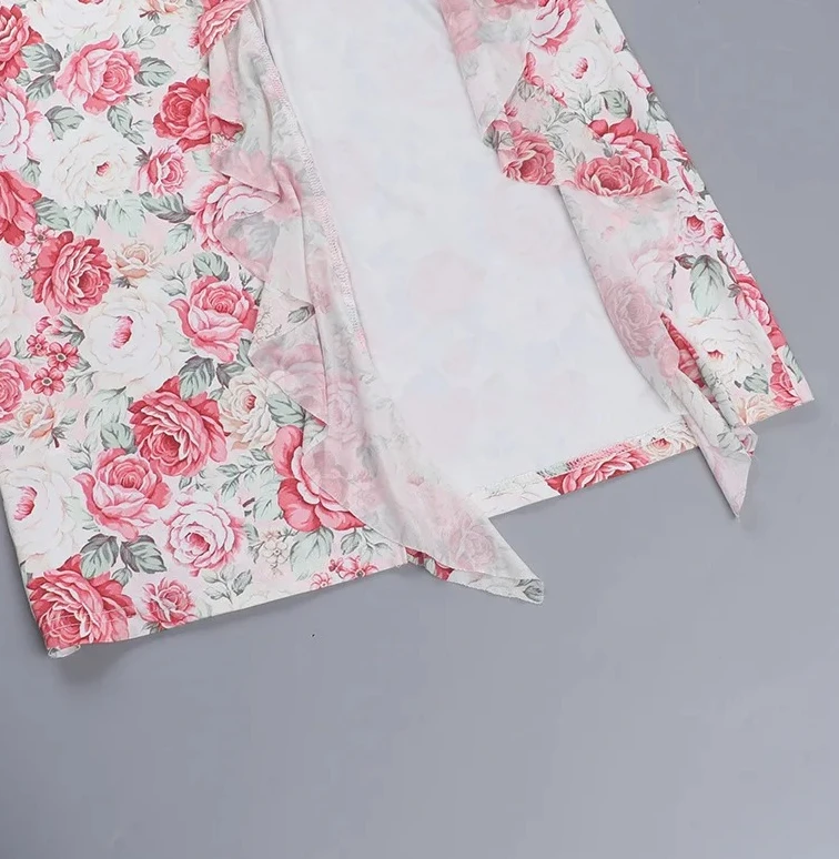 Abito da donna con stampa floreale Cami Abito elegante senza maniche con orlo diviso Abbigliamento da donna