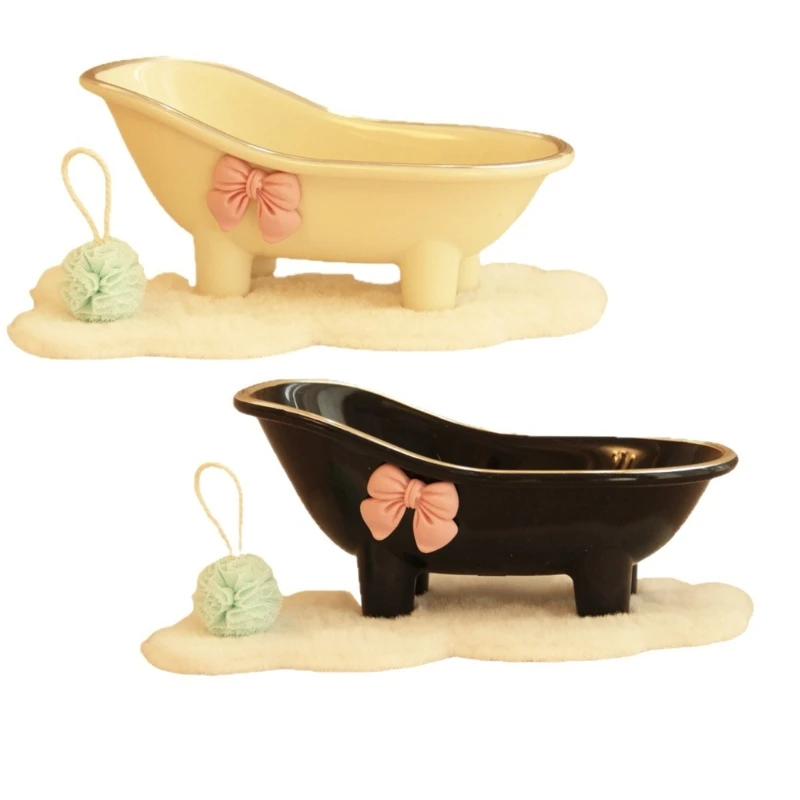 

Realistic MinatureBathtub with Bath Pouf Rug 1/12 Doll House Scene Decoration 15UB